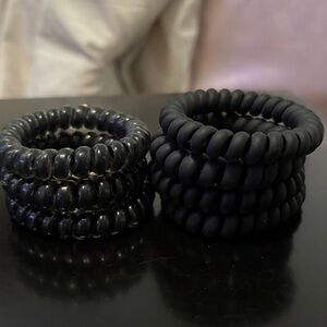 Black Spiral Hair Ties Set